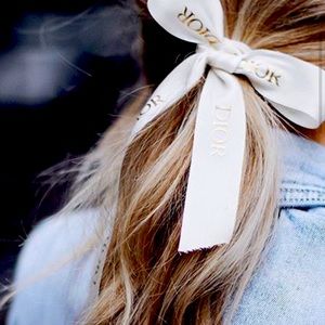 Dior Cream Hair Ribbon